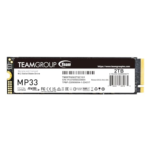 TEAM MP33 SSD 2TB M.2 NVMe 5145時間100% TEAMGROUP MP33 2TB SLC Cache 3D NAND TLC NVMe 1.3 PCIe Gen3x4 M.2